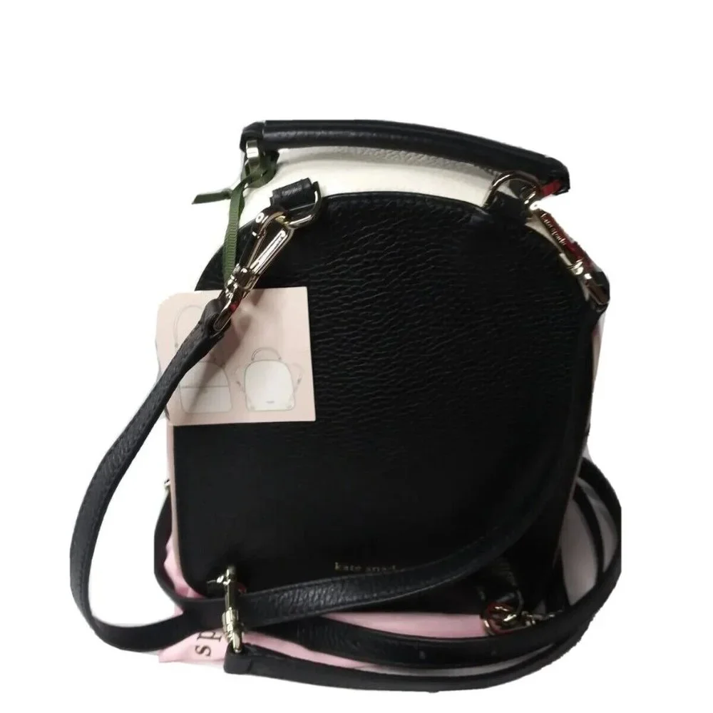 Kate Spade Polly MINI Convertible Backpack Peach~White Leather Purse SMALL - Picture 3 of 8